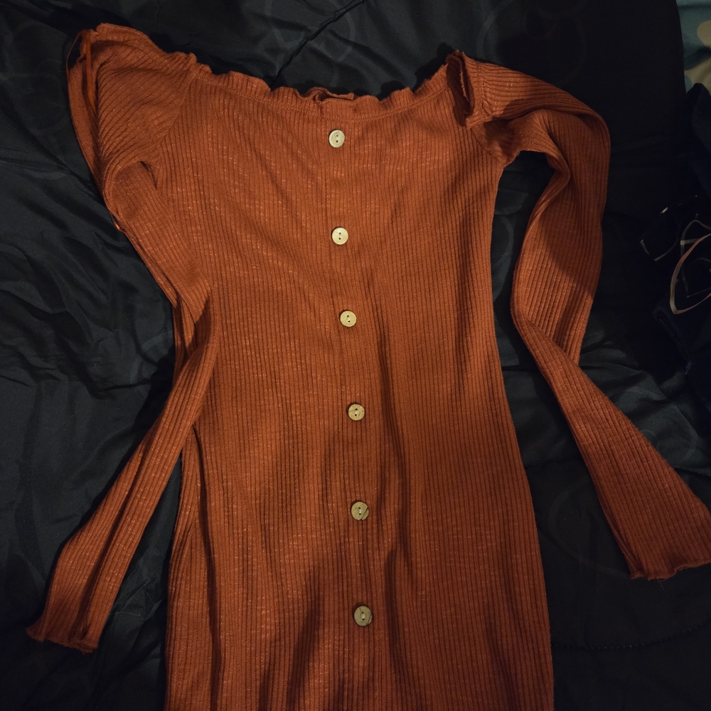 Streetwear Society Rust Long Sleeve Dress